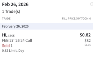 Screenshot of a one leg Call for 260227